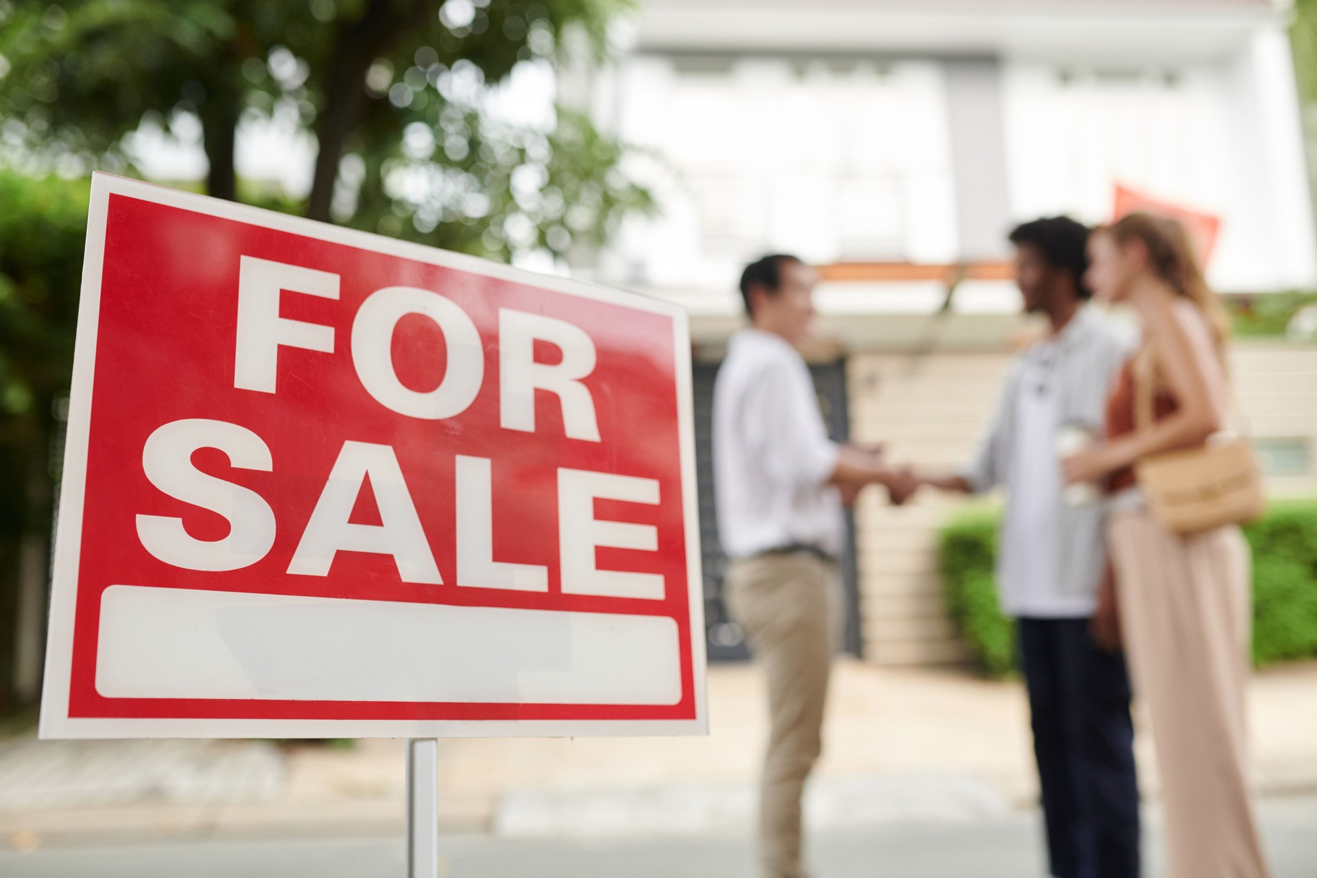 Couple Greeting Real Estate Agent